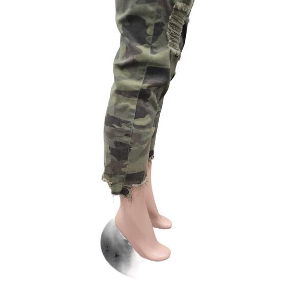 ZARA Women's Camouflage Jeans Size 4 Distressed Raw Hem Ankle - Picture 13 of 16